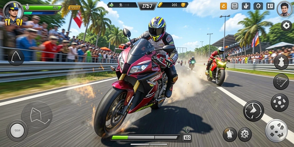 Tampilan menarik dari gameplay balapan motor 2757 yang seru.