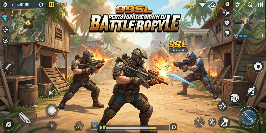 Tampilan gameplay mendebarkan dalam 99SL Battle Royale.