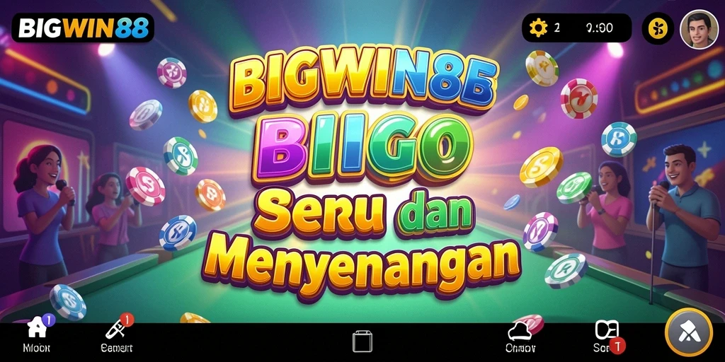 Screenshot gameplay utama BIGWIN88 menampilkan suasana Bingo yang seru.
