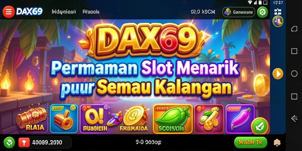 Tampilan gameplay menyenangkan dengan gulungan Slot yang penuh warna.
