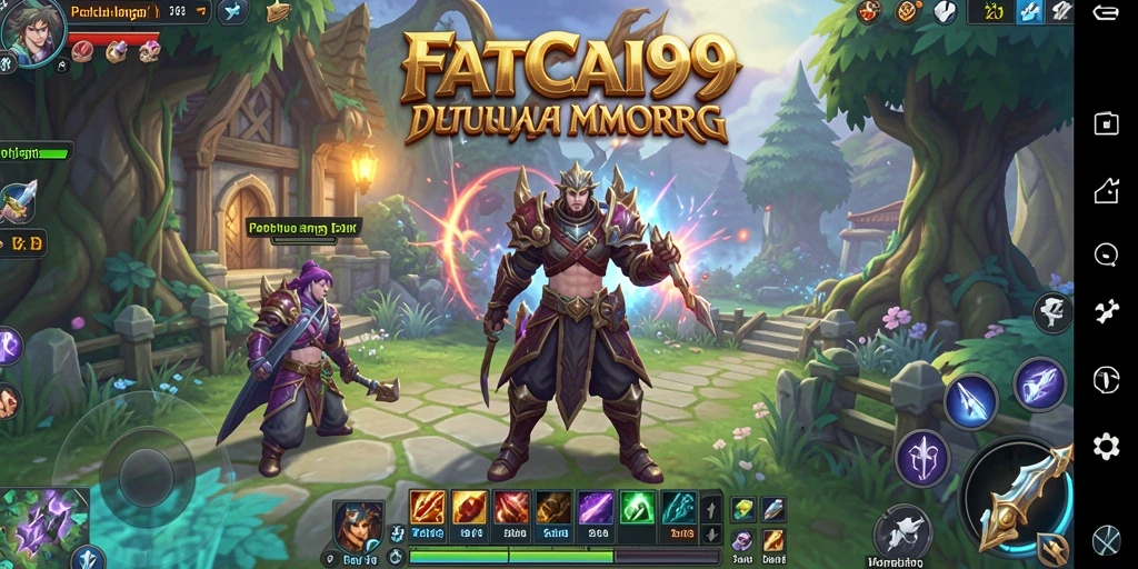 Screenshot gameplay FATCAI99 menampilkan pertarungan epik dalam dunia MMORPG.