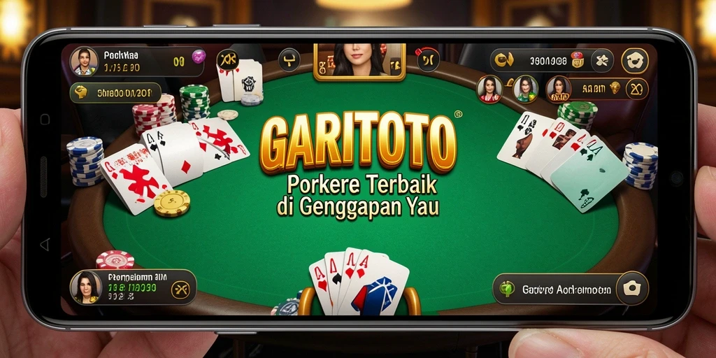 Screenshot gameplay GARITOTO menampilkan suasana meja poker yang mendebarkan.