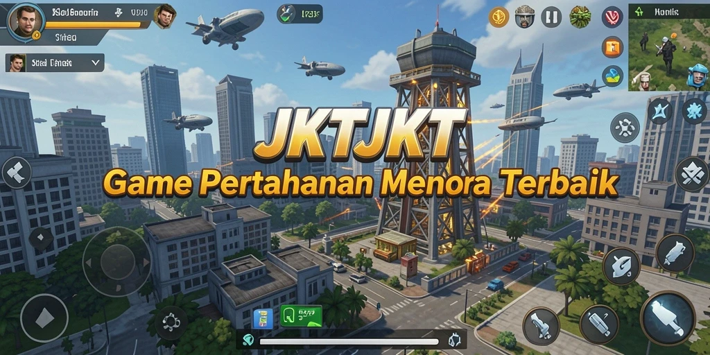 Tampilan menarik gameplay Tower Defense di JKTJKT.