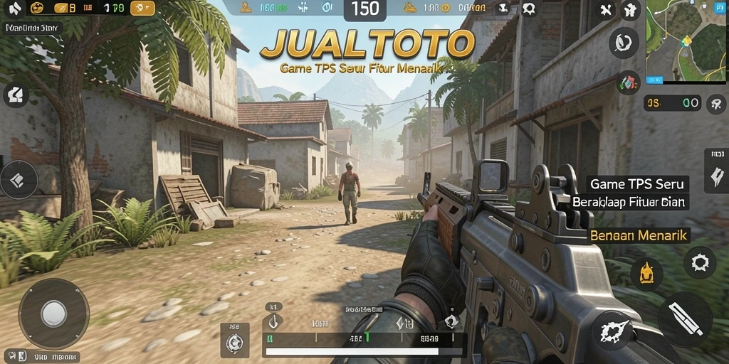 Screenshot utama JUALTOTO menampilkan aksi gameplay TPS yang seru.