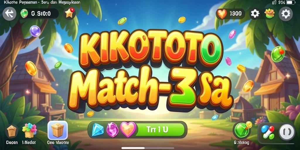 Screenshot gameplay KIKOTOTO menampilkan aksi mencocokkan item Match-3 yang seru.