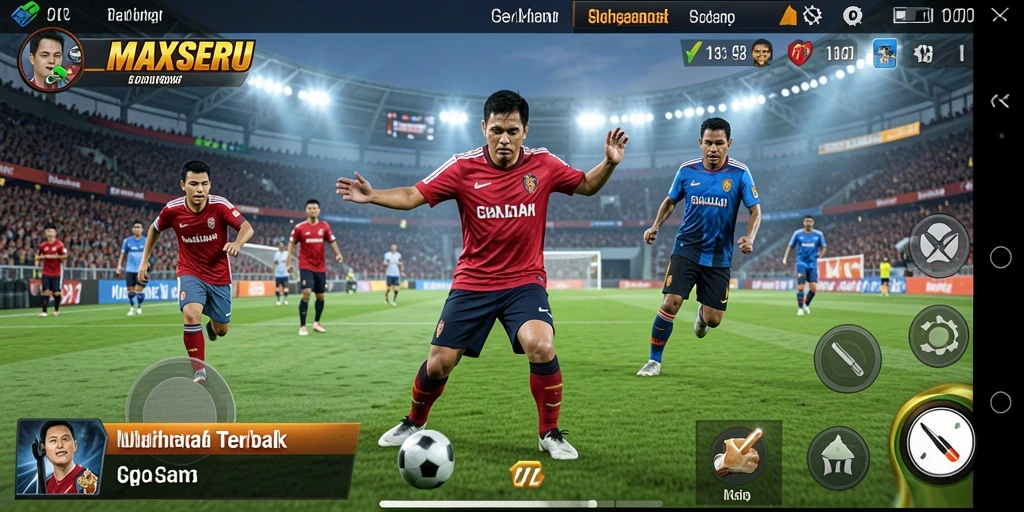 Screenshot MAXSERU menampilkan gameplay seru dalam pertandingan olahraga.