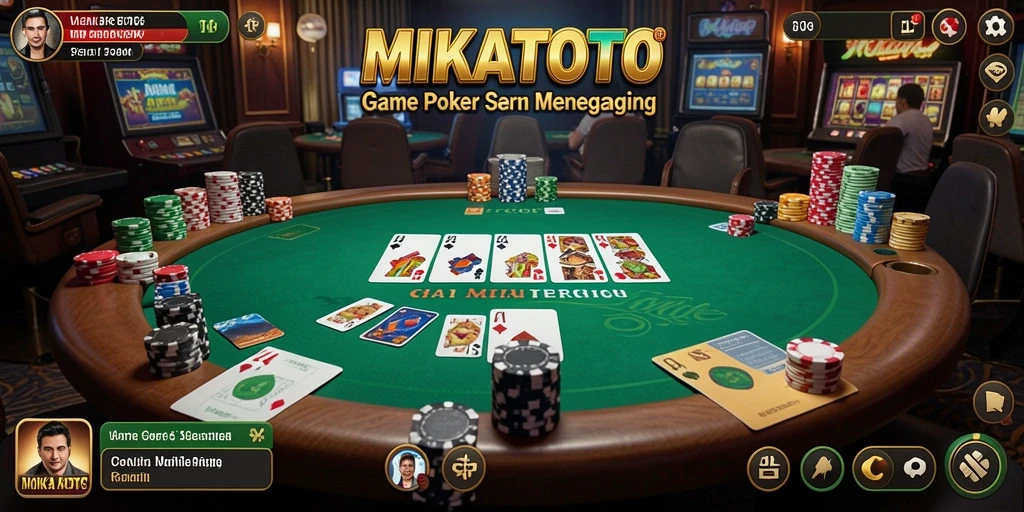 Screenshot menampilkan gameplay poker yang mendebarkan di MIKATOTO.