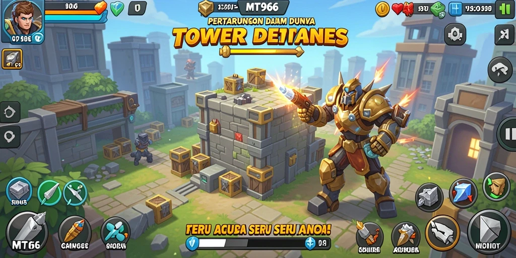 Tampilan seru di MT966 saat melindungi tower dari serangan musuh.