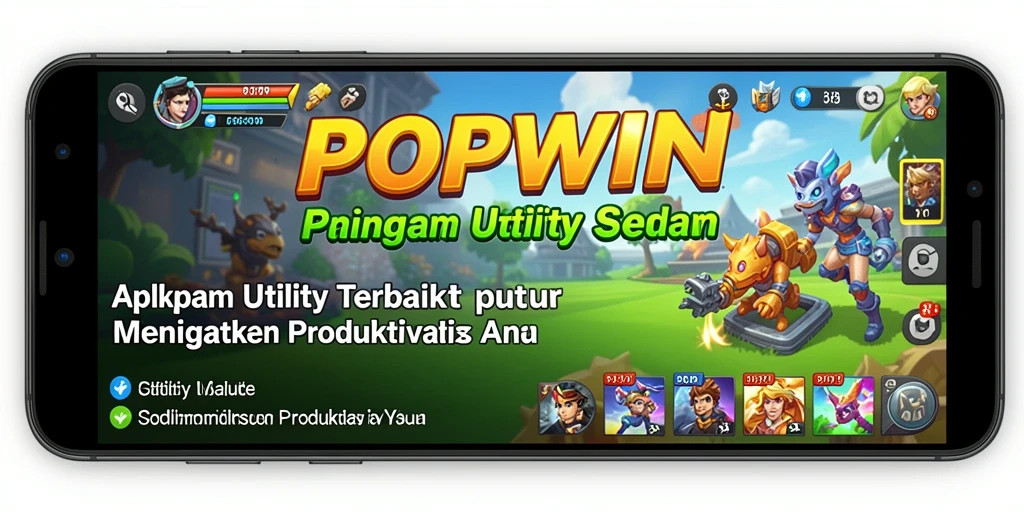 Screenshot gameplay POPWIN yang menunjukkan antarmuka pengguna aplikasi Utility.