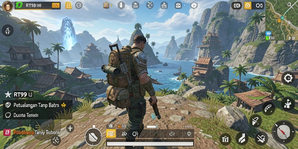 Screenshot menunjukkan gameplay mendalam dan interaksi di dunia Open World.
