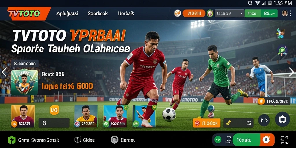 Screenshot TVTOTO menunjukkan fitur taruhan olahraga yang interaktif.